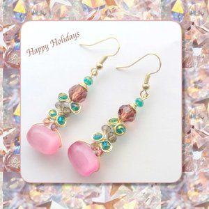 Cat Eye Crystal Earrings